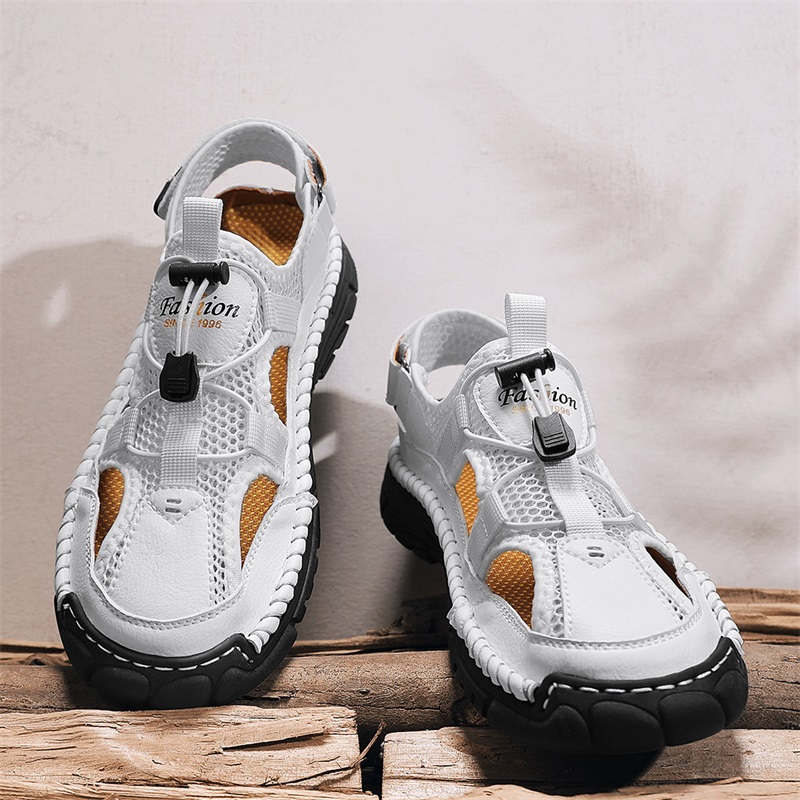 Men'S Shoes Water Resistant - Men's Handmade Simple Letter-Print Sandals, Summer