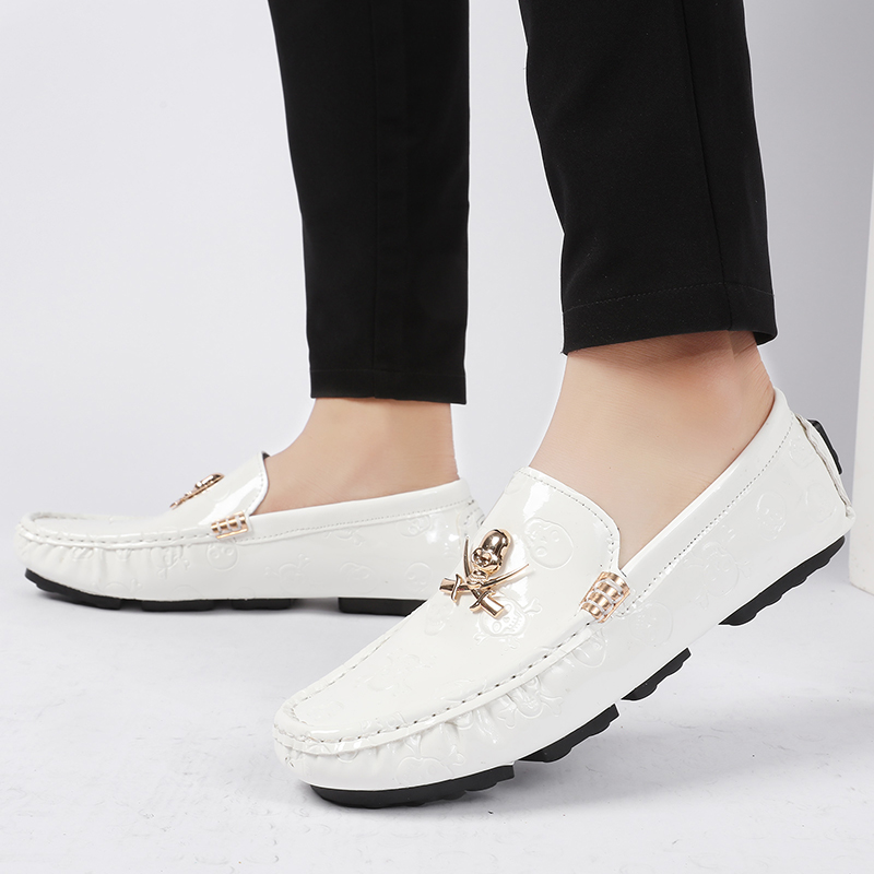 Men'S Shoes Hey Dude - Men Quality Shoes Shine Skull Loafers