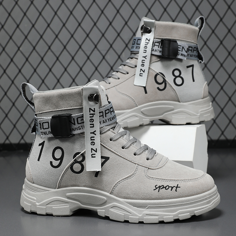 Men's Solid Color High-Top Fas - Men'S Shoes Hoka Sale ulasan dan harga