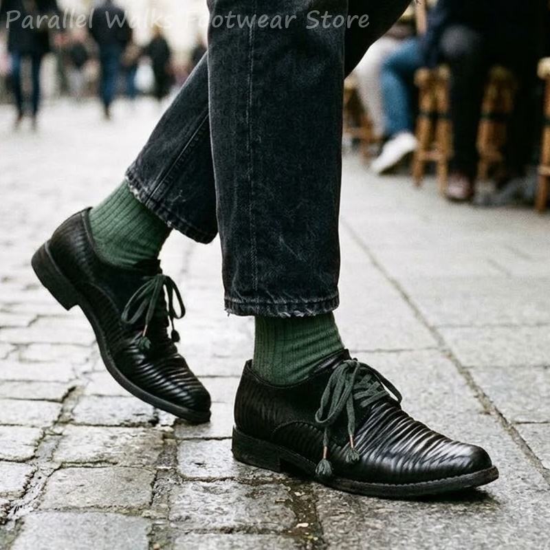 Mens Pleated Leather Derby Sho - Men'S Shoes Smart ulasan dan harga