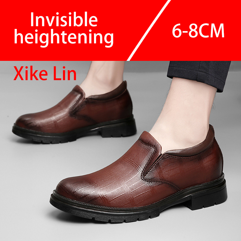 Casual Men's Leather Shoes Com - Men'S Shoes With Height Increase ulasan dan harga