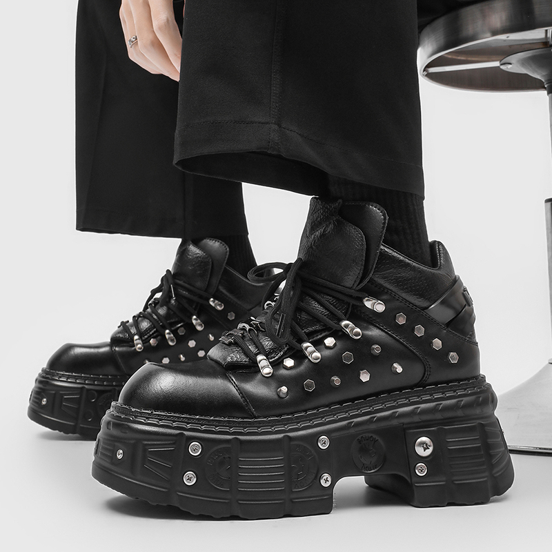 New Gothic Punk Men's Platform - Men'S Shoes With Height Increase ulasan dan harga