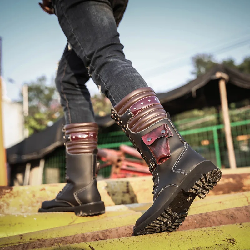 Men Knee High Leather Boots Wi - Men'S Shoes Hey Dude ulasan dan harga