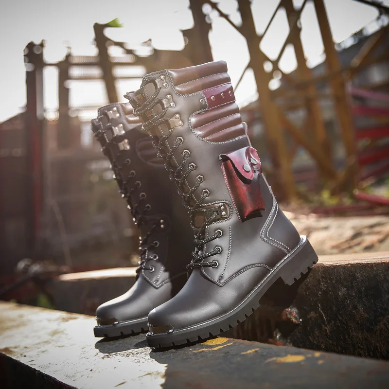 Men Knee High Leather Boots Wi - Men'S Shoes Hey Dude ulasan dan harga