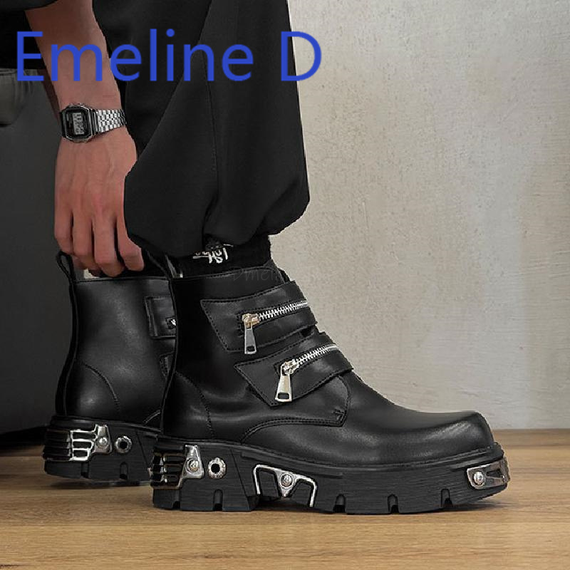 Dark Punk High Top Shoes Fashi - Men'S Shoes With Height Increase ulasan dan harga