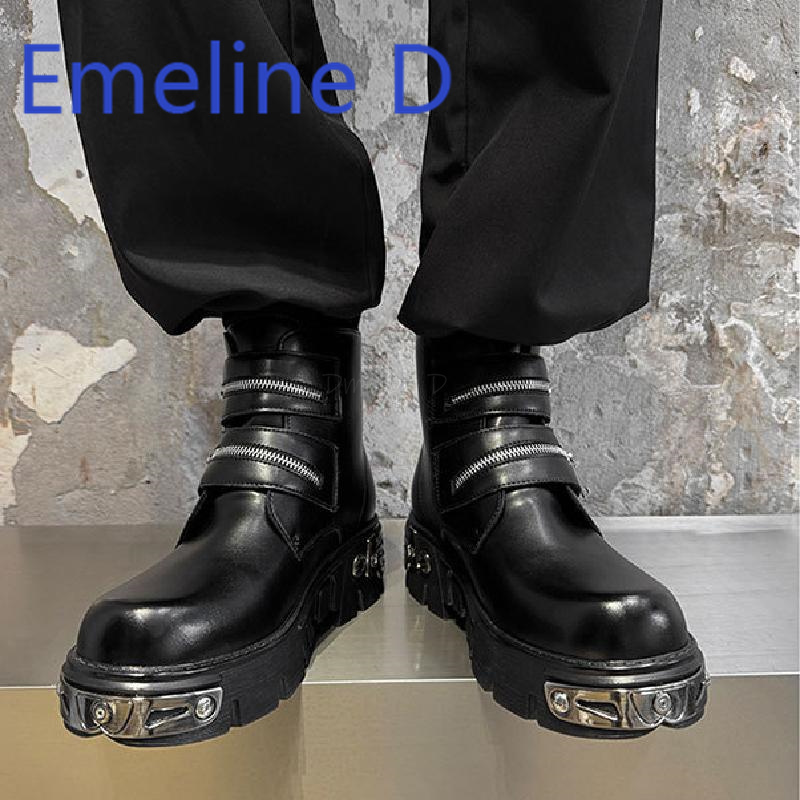 Dark Punk High Top Shoes Fashi - Men'S Shoes With Height Increase ulasan dan harga